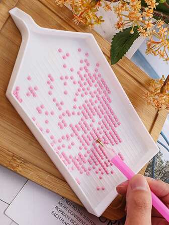 1pc DIY Diamond Painting Storage Tray, Simple White Plastic Diamond Painting Storage Plate For DIY