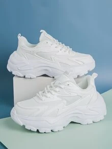 運動老爹鞋適用於女士透氣前綁帶運動鞋