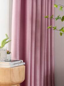 1入粉色隔光窗簾,帶有鳥巢圖案 - 粉色 - 查看 1