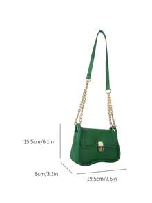 Minimalistisk Novelty Bag Mini Flap - Grön - Visa 3