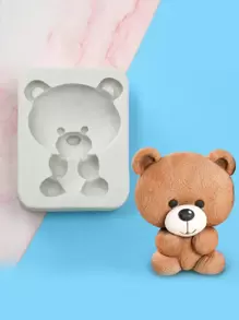 1pc Cute Teddy Bear Handmade Soft Pottery Clay Mold, DIY Gypsum/Aromatherapy/Silicone Mold