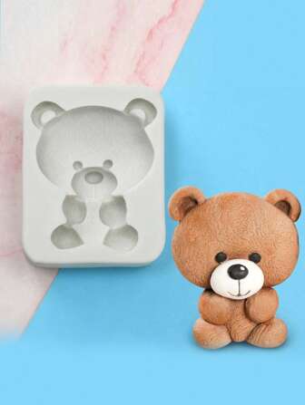 1pc Cute Teddy Bear Handmade Soft Pottery Clay Mold, DIY Gypsum/Aromatherapy/Silicone Mold