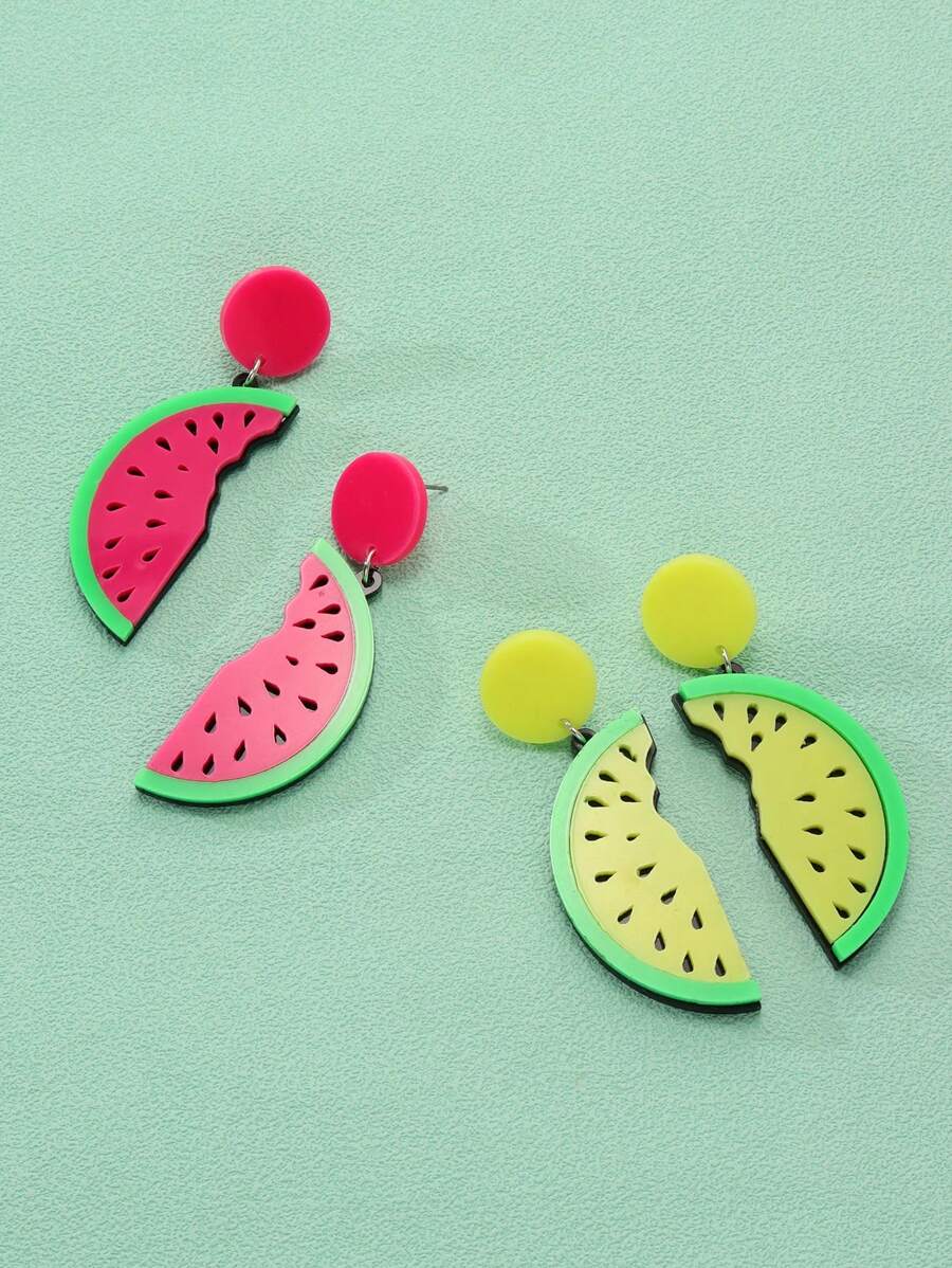 Fruit Design Drop Earrings - Multicolor - View 1