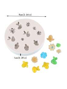 1 件蜜蜂和花朵形状模具适用于手工粘土、软陶、DIY 树脂环氧滴注液体硅胶工艺品 - 杏色 - 查看 2