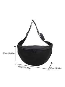 Minimalist Fashionable Women's Chest Bag With Large Capacity, Crossbody Bag And Small Coin Purse , Women Bag With Dime Bag - Black - View 4