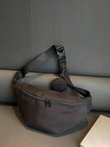 Minimalist Fashionable Women's Chest Bag With Large Capacity, Crossbody Bag And Small Coin Purse , Women Bag With Dime Bag - Black - View 6