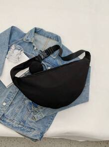 Minimalist Fashionable Women's Chest Bag With Large Capacity, Crossbody Bag And Small Coin Purse , Women Bag With Dime Bag - Black - View 9