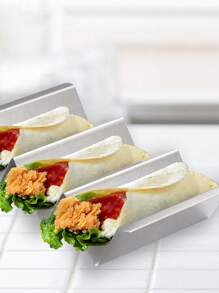 1pc Stainless Steel Cooling Rack, Modernist Wavy Design 	Baking Rack For Kitchen - Silver - View 7