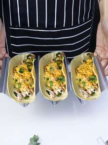 1pc Stainless Steel Cooling Rack, Modernist Wavy Design 	Baking Rack For Kitchen - Silver - View 10