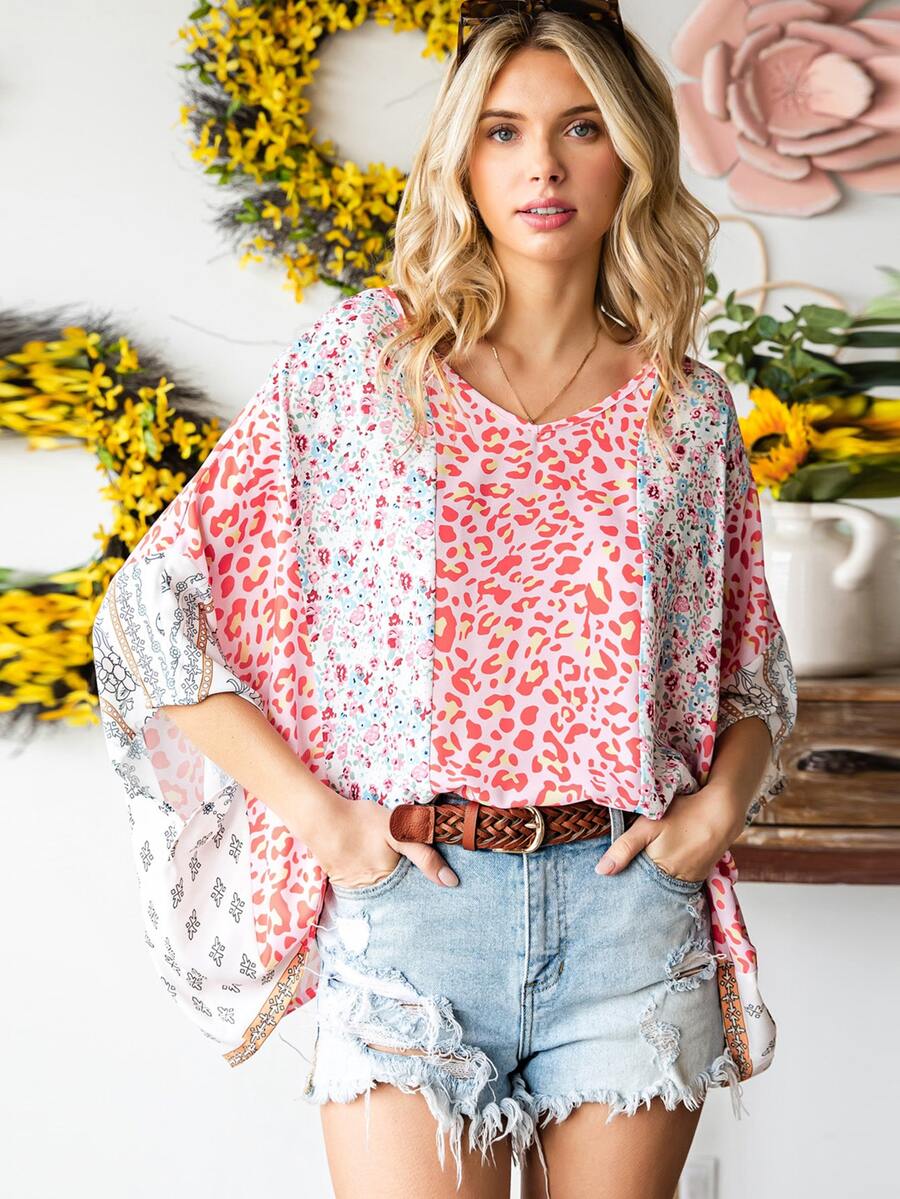 Áo sơ mi nữ In hoa Báo Boho - Nhiều màu - Xem 1