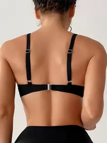 环扣式钢圈比基尼上衣 夏季 - 黑色 - 查看 2