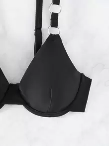 环扣式钢圈比基尼上衣 夏季 - 黑色 - 查看 3