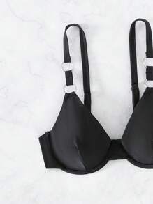 环扣式钢圈比基尼上衣 夏季 - 黑色 - 查看 4