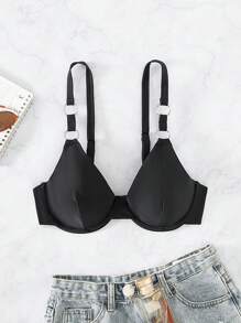 环扣式钢圈比基尼上衣 夏季 - 黑色 - 查看 5