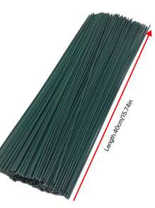 10支裝塑料人造花製作棒 - 綠色 - 查看 2