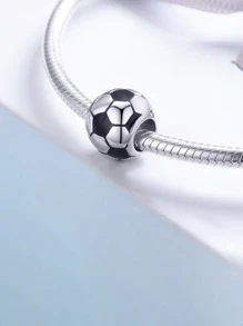 ESBERRY 1 Bóng Đá Tình Cảm Hạt Charms Mặt Dây Chuyền Nữ Vòng Tay Và Lắc Tay S925 Bạc Mỹ Trang Sức Làm - Bạc - Xem 3
