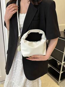 Túi Hobo tối giản Mini Zipper White - trắng - Xem 3