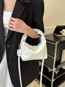 Túi Hobo tối giản Mini Zipper White - trắng - Xem 4