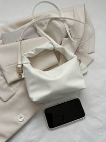 Túi Hobo tối giản Mini Zipper White - trắng - Xem 5