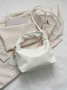 Túi Hobo tối giản Mini Zipper White - trắng - Xem 6