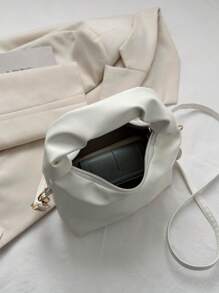 Túi Hobo tối giản Mini Zipper White - trắng - Xem 7