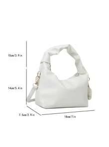 Túi Hobo tối giản Mini Zipper White - trắng - Xem 8
