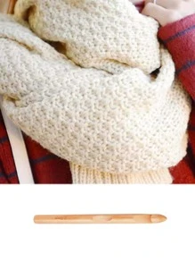 1pc Wooden Knitting Needle - Apricot - View 4