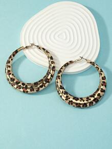 1 对女士畅销镂空吊饰超大印花珐琅日常佩戴耳环