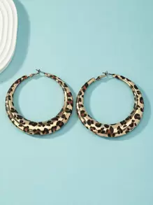 1 对女士畅销镂空吊饰超大印花珐琅日常佩戴耳环