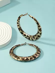 1 对女士畅销镂空吊饰超大印花珐琅日常佩戴耳环