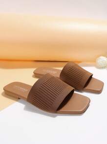 女士棕色凉鞋，时尚休闲沙滩拖鞋，百搭夏季穿着 - 咖啡棕 - 查看 6