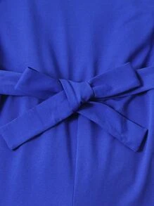 女孩單肩腰帶連身褲 - 藍色 - 查看 4