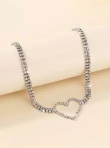 juran 1pc Glamorous Rhinestone Heart Decor Choker For Women For Party Valentines,Mom,Mother,Mother's Day,Gift
