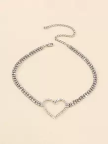 juran 1pc Glamorous Rhinestone Heart Decor Choker For Women For Party Valentines,Mom,Mother,Mother's Day,Gift