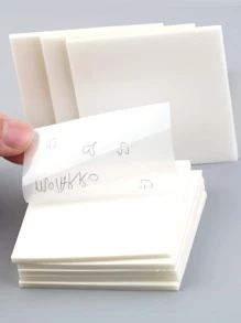 Motarro* 50 Blätter/block Transparente Haftnotizen, Wasserdichtes Selbstklebendes Klares Memo Nachricht Erinnerungsbüro Schulsachen