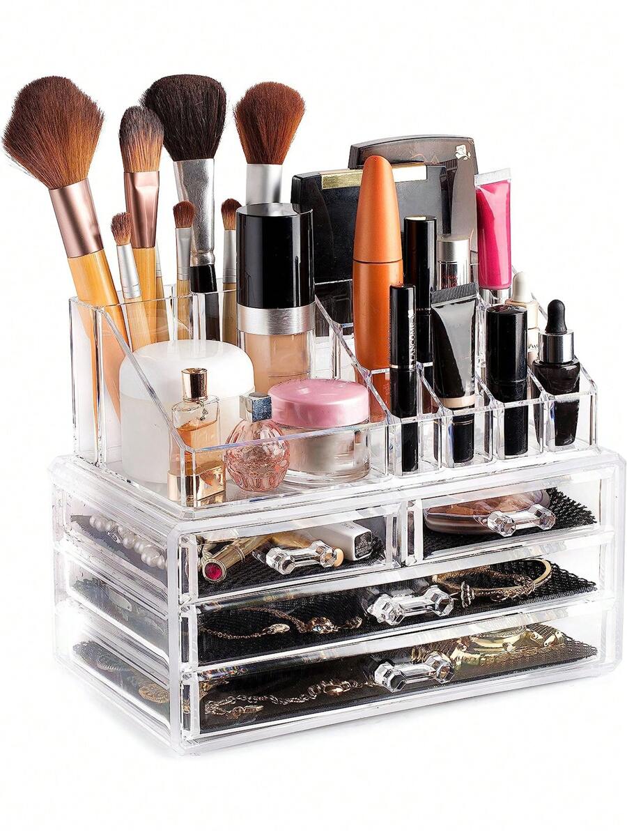 1 pieza Caja de almacenamiento transparente Maquillaje - transparente - Ver 1