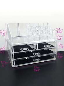 1 pieza Caja de almacenamiento transparente Maquillaje - transparente - Ver 2