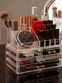 1 pieza Caja de almacenamiento transparente Maquillaje - transparente - Ver 7