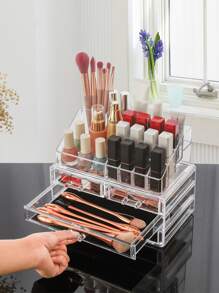 1 pieza Caja de almacenamiento transparente Maquillaje - transparente - Ver 9