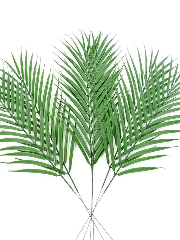 12pcs/set Plastic Artificial Palm Leaf, Artificial Plant For Wedding