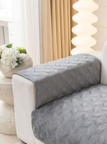 1pc Solid Color Sofa Towel - Grey - View 2