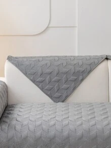 1pc Solid Color Sofa Towel - Grey - View 4
