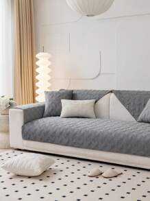 1pc Solid Color Sofa Towel - Grey - View 5