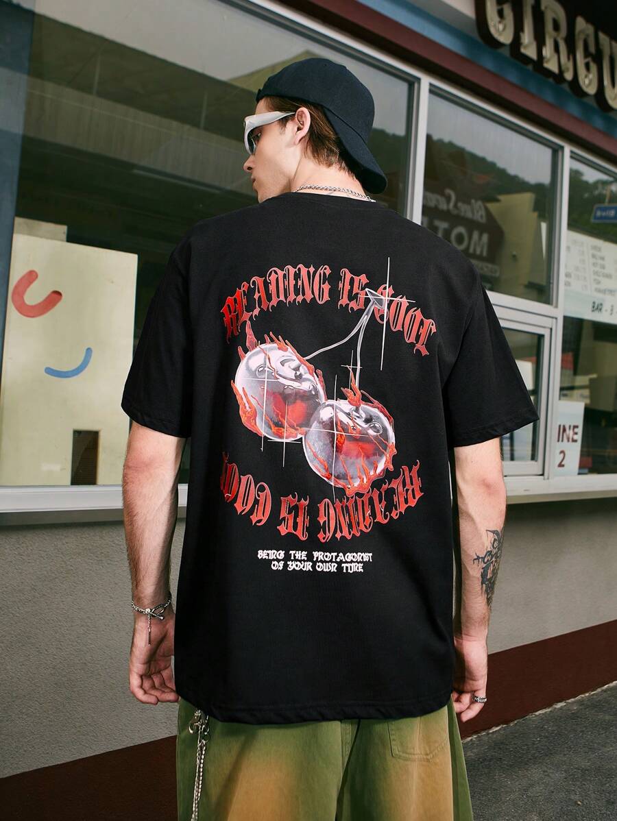 Áo thun & Áo lót Nam Slogan Giải trí - màu đen - Xem 1