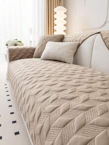 1pc Solid Color Sofa Towel - Khaki - View 6