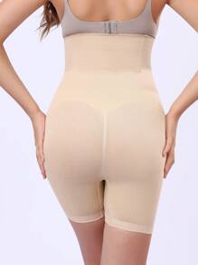 1入組女士鉤眼扣可調節休閒束腰帶適用於日常 - 杏色 - 查看 2