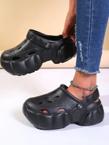 Guốc rỗng cho nữ, Guốc có lỗ thông hơi EVA ngoài trời thể thao - màu đen - Xem 2