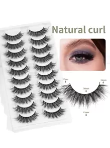 Happy Butterfly 10 cặp/bộ Lông mi giả chéo, dày & xoăn & dài - màu đen - Xem 2