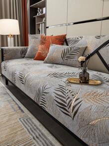 1入組葉子圖案沙發巾 - 彩色 - 查看 1