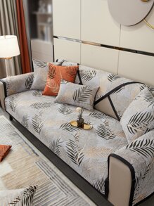 1入組葉子圖案沙發巾 - 彩色 - 查看 2